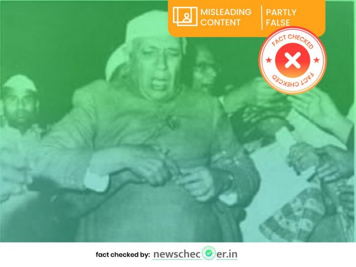 1962 Photograph Of Jawaharlal Nehru At A Congress Party Meeting In Patna Shared With Misleading Claims