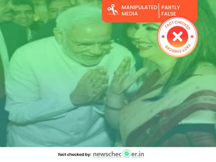 Old Photograph Of PM Modi Bowing To Chief Functionary Of An NGO Morphed To Show Nita Ambani