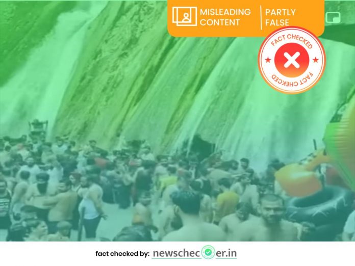 Image Of Unmasked Tourists Violating Physical Distancing Norms Is From Uttarakhand’s Kempty Falls, Not Delhi