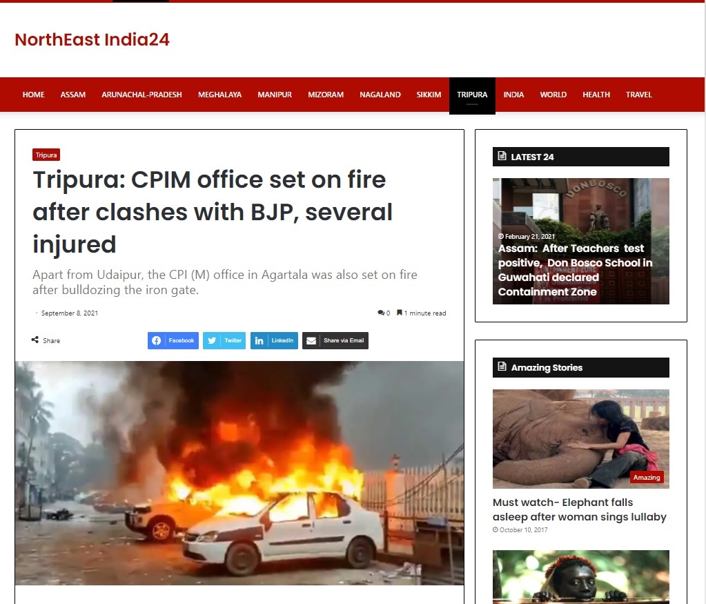 Images from earlier violence in Tripura 