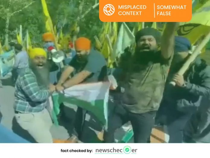 Indian flag teared america