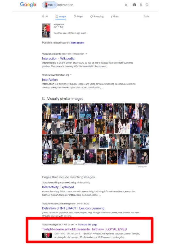 Google reverse image search of  video showing Aryan Khan urinating