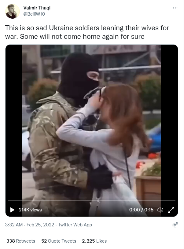 Ukrainian Soldiers Saying Goodbye 