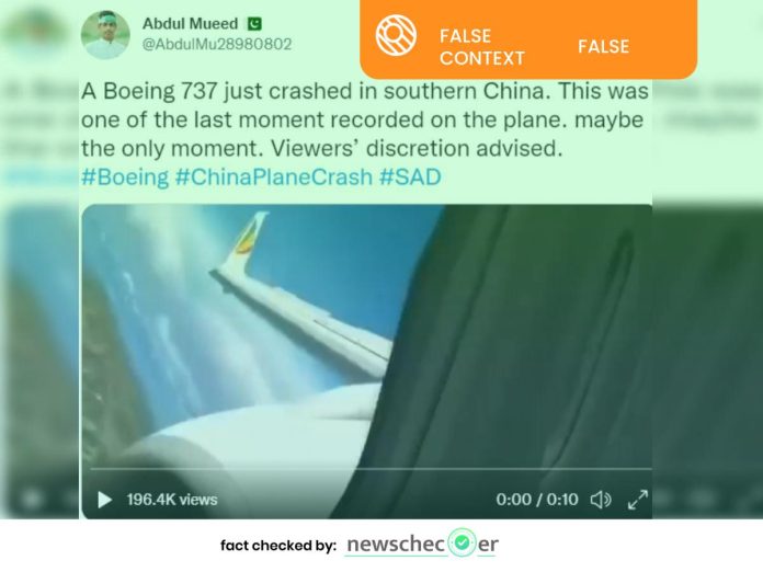 Final Moments Of Chinese Plane Before Crash