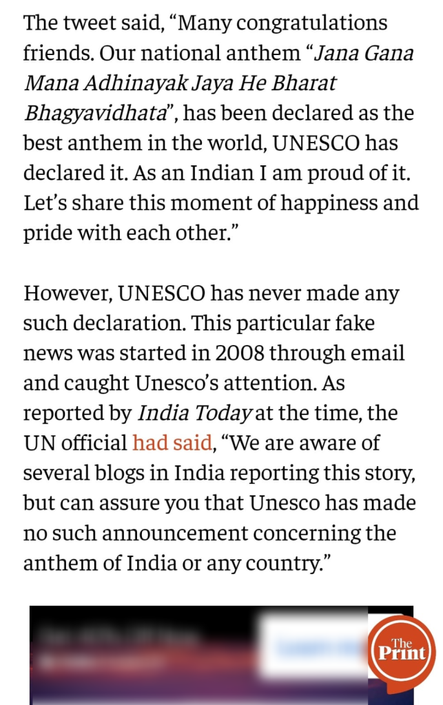 জনগণমনকে বিশ্বের সেরা Anthem এর খেতাব দিয়েছে UNESCO image 5