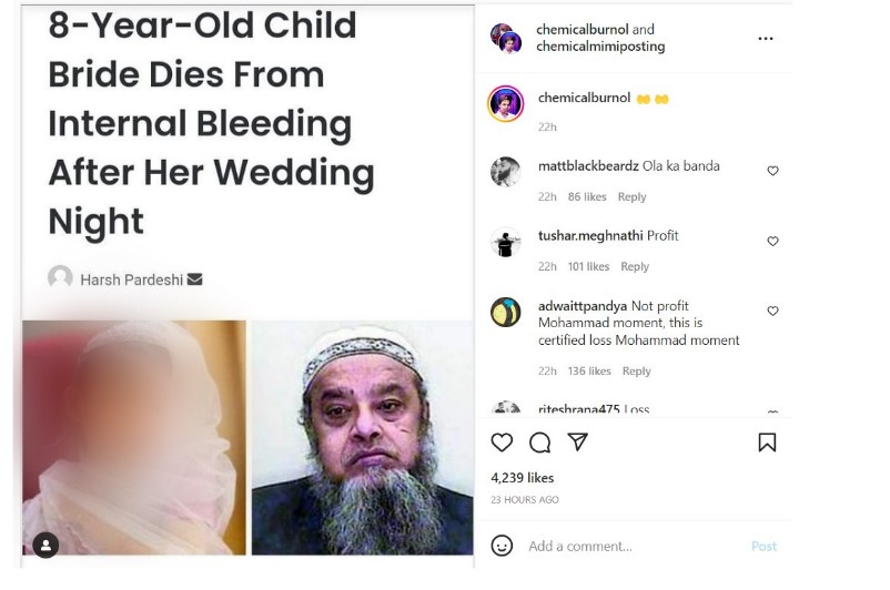 Viral Story Of 8-Year-Old Yemeni Child Bride Bleeding To Death On Wedding Night Is Misleading 