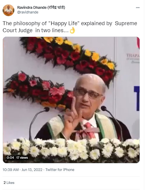 Man seen in the video is not a Supreme Court judge