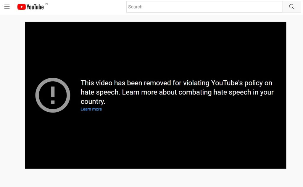 Video calling for death to Hindus in Kashmir removed by YouTube