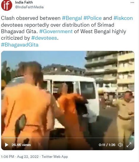 The viral video, claiming ISKCON devotees were beaten up by West Bengal Police, was actually of a 2008 clash between Russian Krishna devotees and Goa police