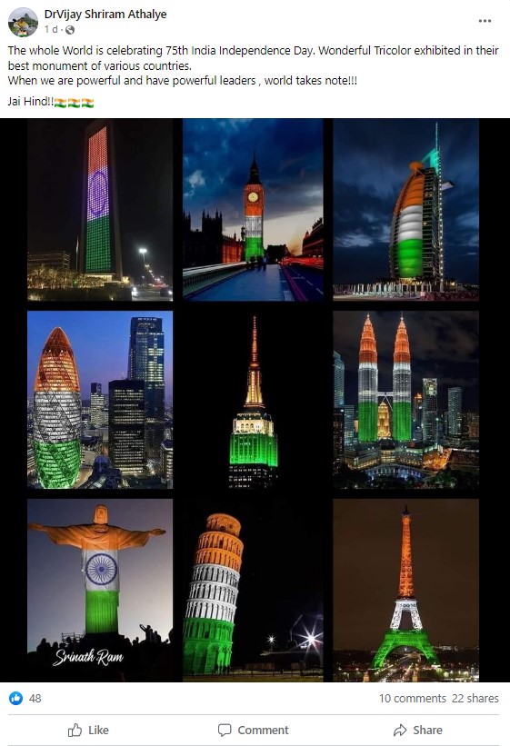 Lit Up In Indian Tricolour 