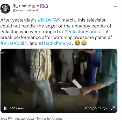 Old video of Pakistani fans breaking TVs goes viral after their team lost to India in a close Asia Cup 2022 T20I match on Sunday.