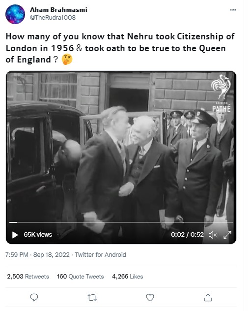 Nehru Took Citizenship Of London