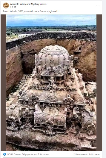 The viral image was found to be of Vettuvan Koil, a Tamil Nadu temple carved out of a single rock, and it is said to be around 1,300 years old.