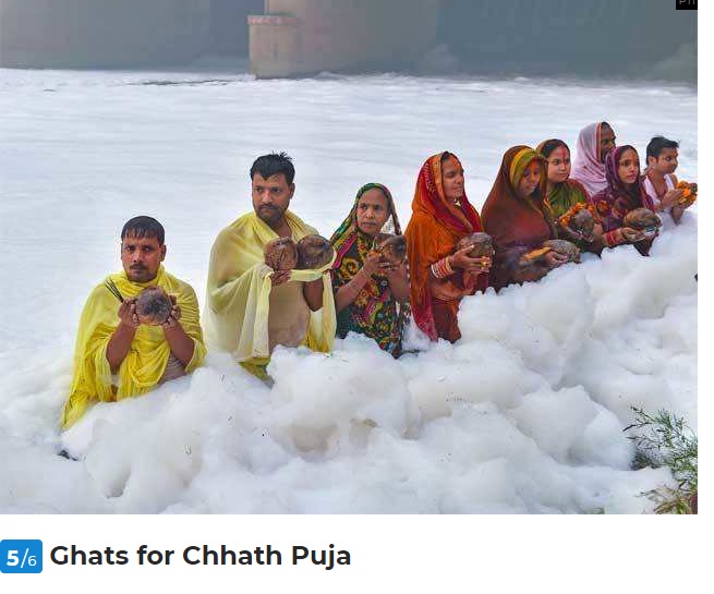 Photos of a heavily polluted Yamuna river taken from 2018 and 2019 being falsely circulated as images of the river in 2022.