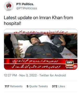 Tweeet claiming to show Imran khan at hospital