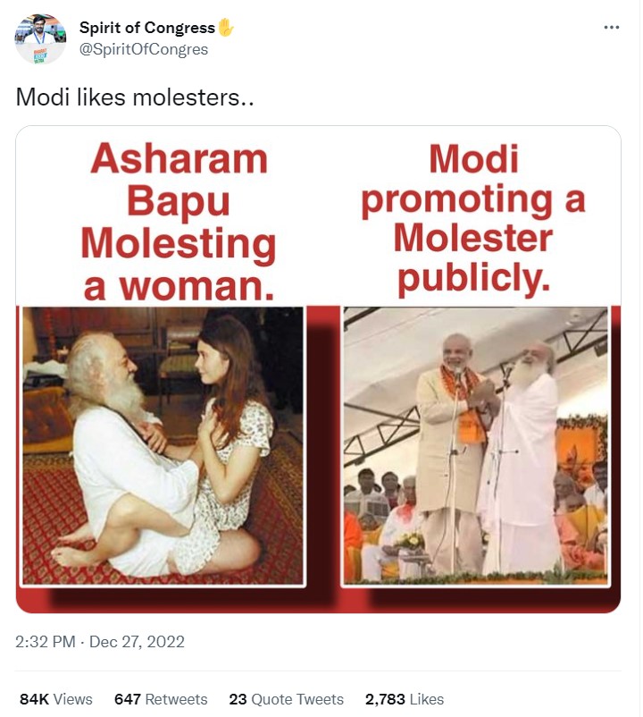 Man Seen Molesting Woman In Viral Photograph Is Not Godman Asaram Bapu