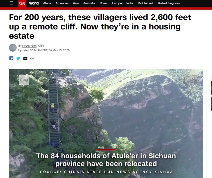 Viral video claimed to be of a village in Arunachal Pradesh is actually of Chinese clifftop settlement.