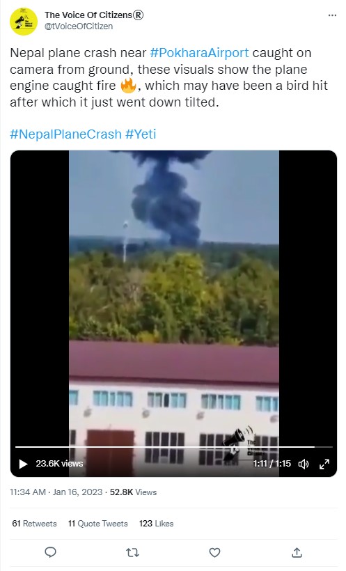 No, This Video Does Not Show Recent Plane Crash In Nepal