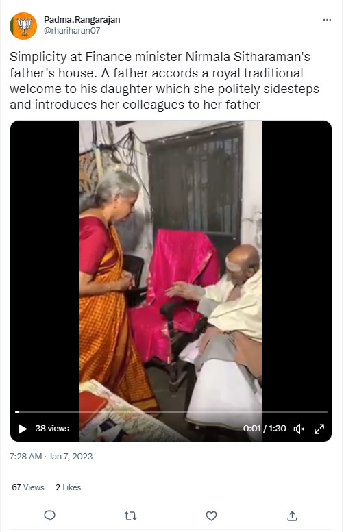 Videos does not show Sitharaman Meeting Her Father