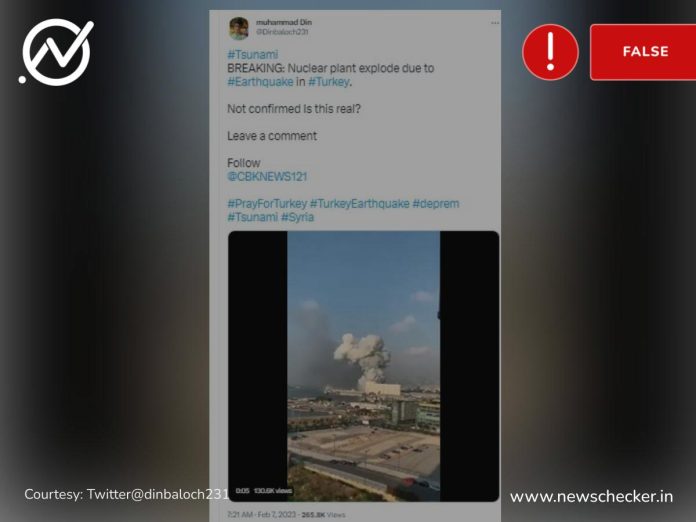 2020 video of Beirut port explosion falsely linked to Turkey earthquake