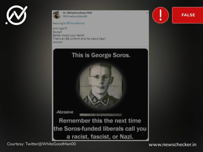 The viral photo, claimed to be of a young George Soros in an SS uniform, was actually of Nazi guard Oskar Groening