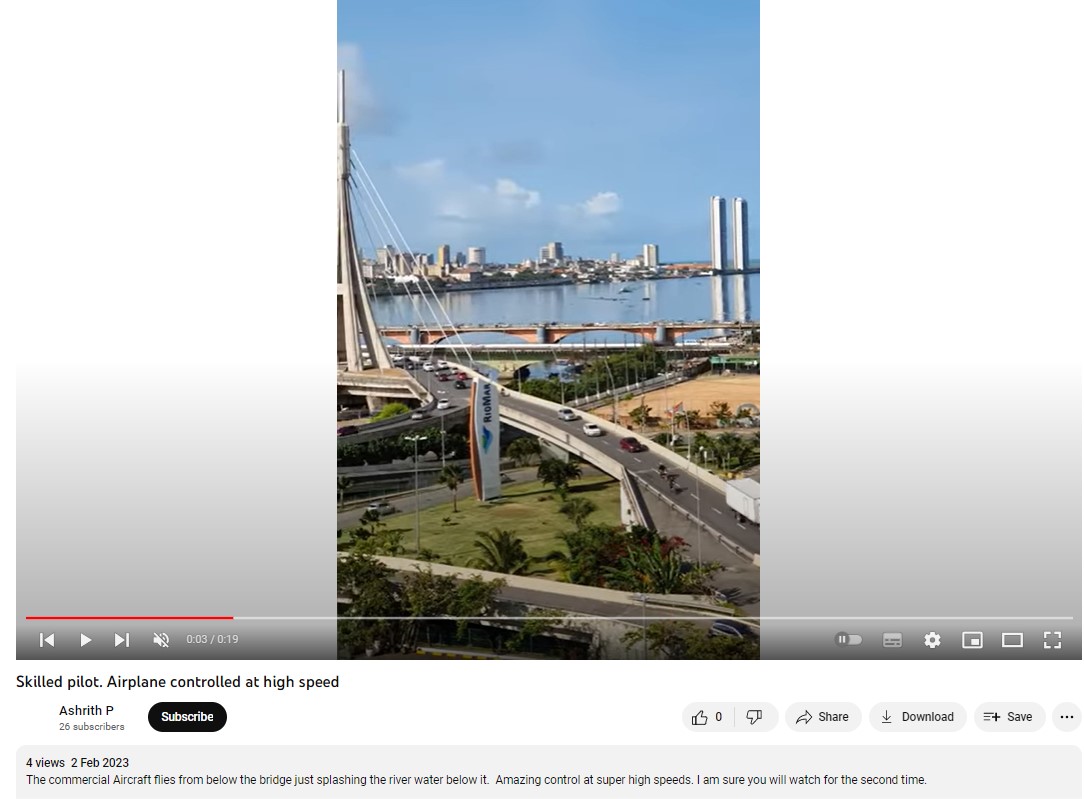 CGI Video Of Aircraft Flying Out From Under A Bridge Viral As Real Event