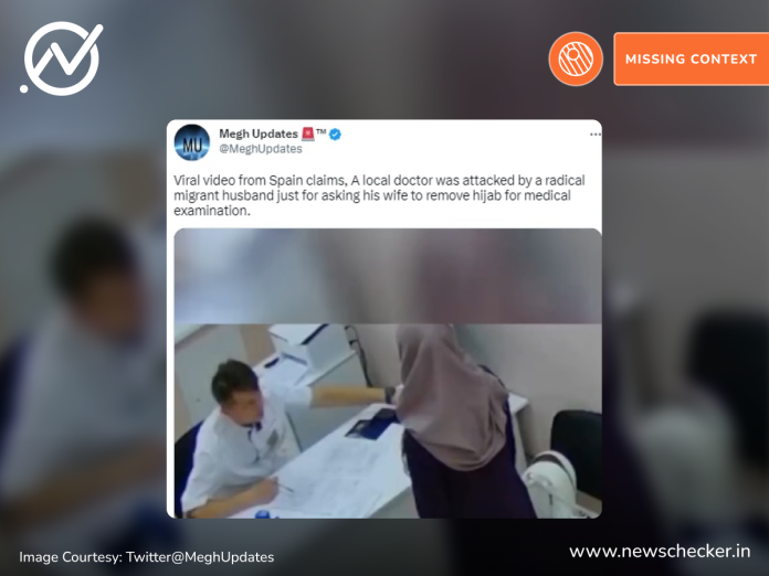 A 2021 video of a man beating up a doctor in Russia for “speaking inappropriately” to his wife falsely claimed to be of a Muslim immigrant assaulting a doctor in Spain for asking his wife to remove hijab for medical examination.