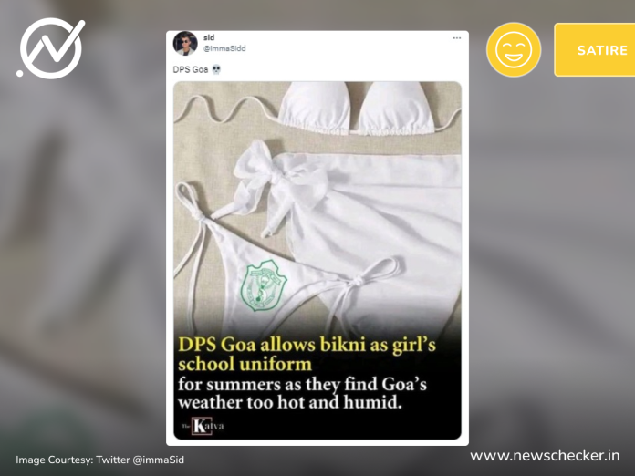 Viral Graphic Claiming DPS Goa Allows Bikini As School Uniform Is Satire