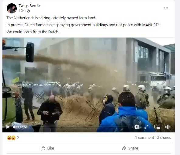 Dutch Farmers Spraying Government Buildings With Manure? 