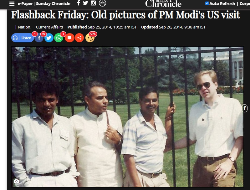 It is Union minister G Kishan Reddy with Prime Minister Narendra Modi in the photo taken outside the White House in 1994, not alleged conman Kiran Patel.   