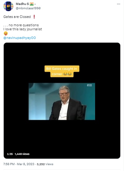 Bill Gates’s interview with an Australian news channel was edited to make it seem like he was deflecting uncomfortable questions regarding Covid vaccines and his work with computers.