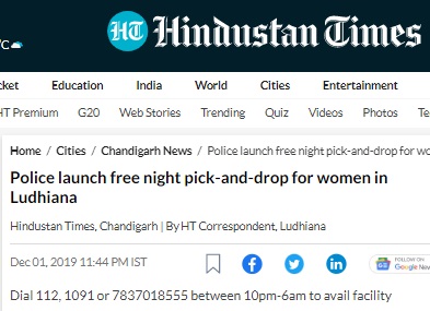 The Ludhiana Police’s initiative to provide free rides for women unable to find a cab at night falsely claimed to be a scheme of the Maharashtra government.