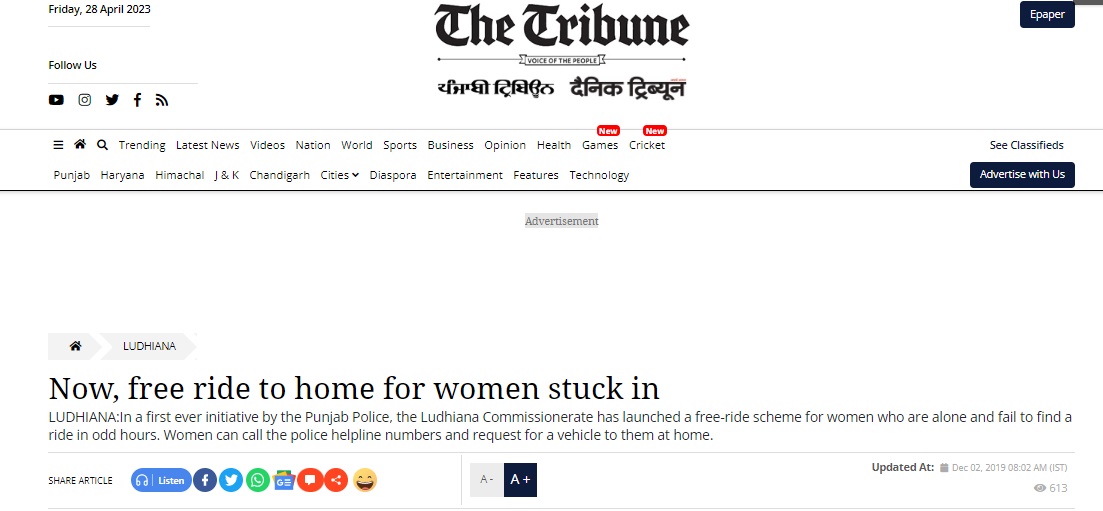 Fact Check Ludhiana Police’s FreeRide Initiative For Women Passed Off As Maharashtra Govt Scheme