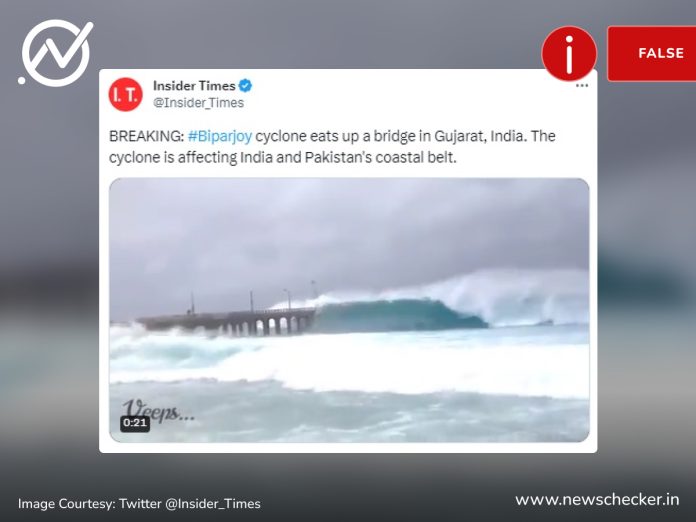 Old Video Of Massive Waves Crashing Against Bridge Falsely Linked To Cyclone Biparjoy