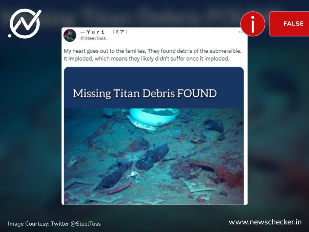 Fact Check: Viral Photo Claiming To Show Debris Of The Submersible ...