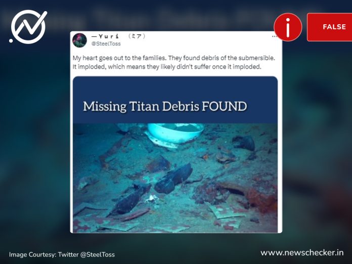 2004 photo of probable Titanic debris falsely linked to Titan submersible tragedy.