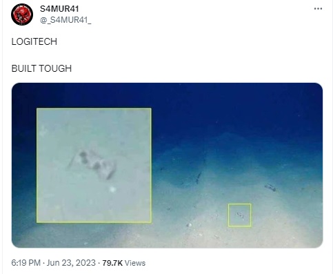 Viral image claimed to show a fully intact Logitech gaming controller as part of the debris field of the Titan submersible was found to be fake.