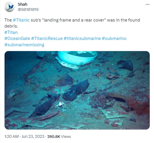 2004 photo of probable Titanic debris falsely linked to Titan submersible tragedy.