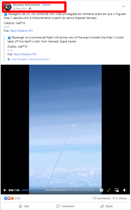 Screengrab from Facebook post by Skynews Astronomy