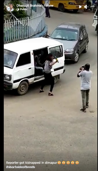 A video taken during the filming of a kidnapping scene in a 2022 Bhojpuri movie is being shared as a true incident that happened in Dimapur, Nagaland.