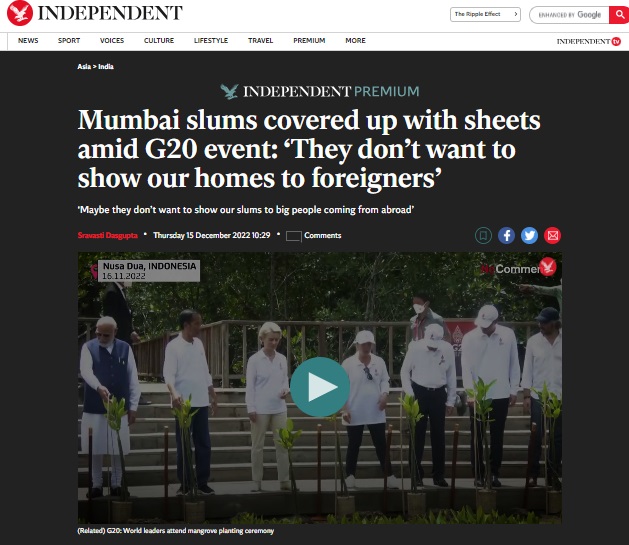 Screen shot of Independent's report