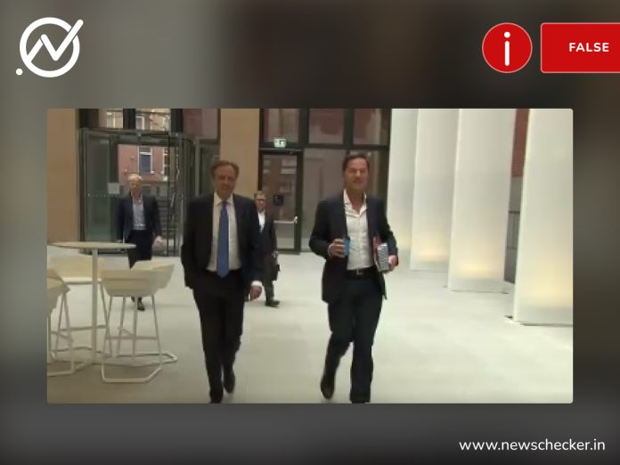 An old video of Netherlands PM Mark Rutte mopping the floor after he spilled coffee on it falsely shared as an incident that happened during the recent G20 summit in New Delhi.