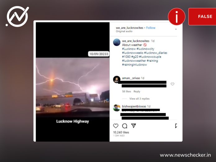 Viral video of a lightning strike claimed to be in Lucknow was found to be from Austin, Texas, in the US.