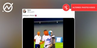 A video of a content creator scoring a goal, leaving French and PSG football star Kylian Mbappe impressed, has been digitally altered to make it look like a humanoid robot performed the feat.