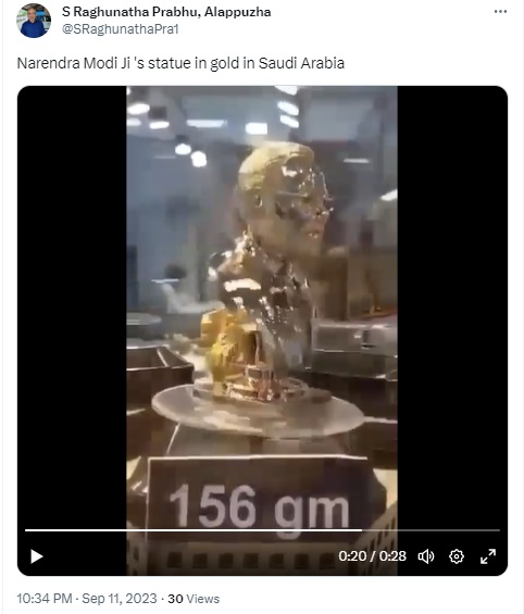 A gold bust of PM Narendra Modi claimed to be made in Saudi Arabia was actually found to be carved by a Surat jeweller following BJP’s win in the 2022 Gujarat Assembly elections.
