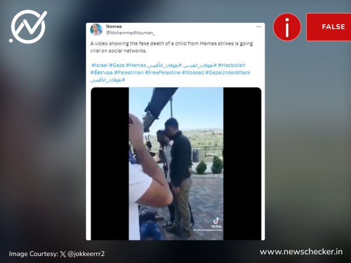 Footage from the making of a Palestinian short film shared as evidence of Israel creating fake videos amid the ongoing conflict.