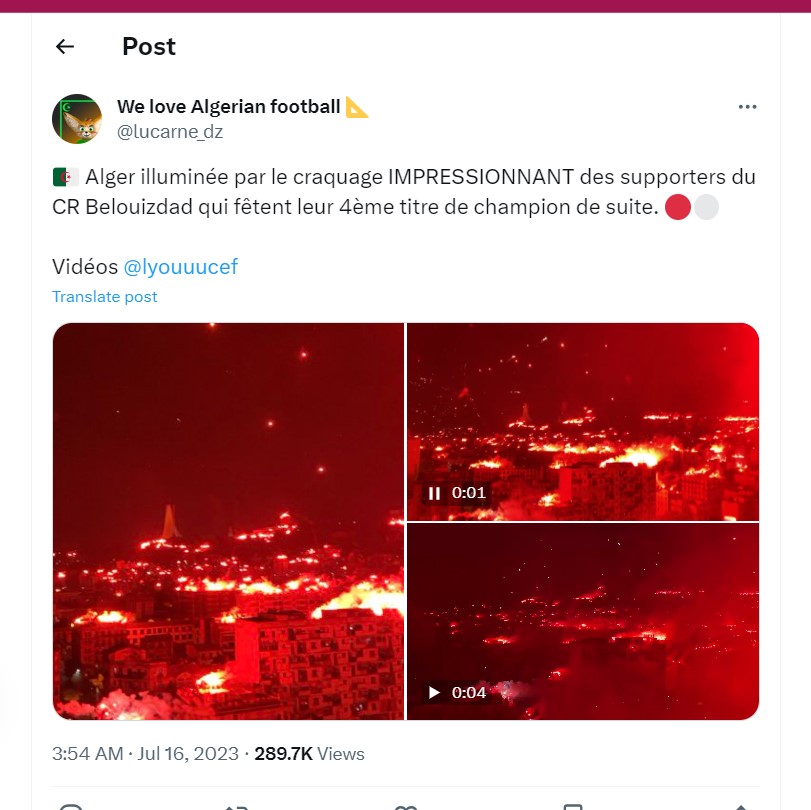 We love Algerian football's post