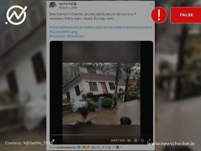 Viral video showing house collapsing into river is old and not related to the 2023 Chennai floods.