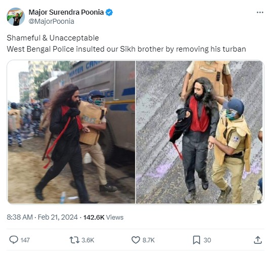 Kolkata Police Thrashing a Sikh Man Image 1