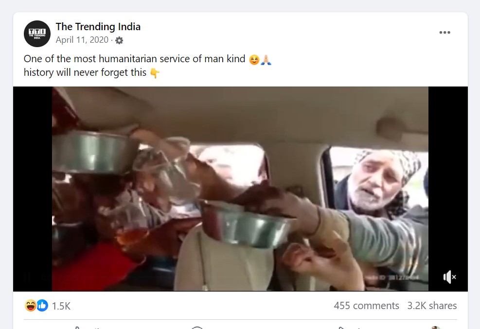 Screen shot of Facebook post by The Trending India